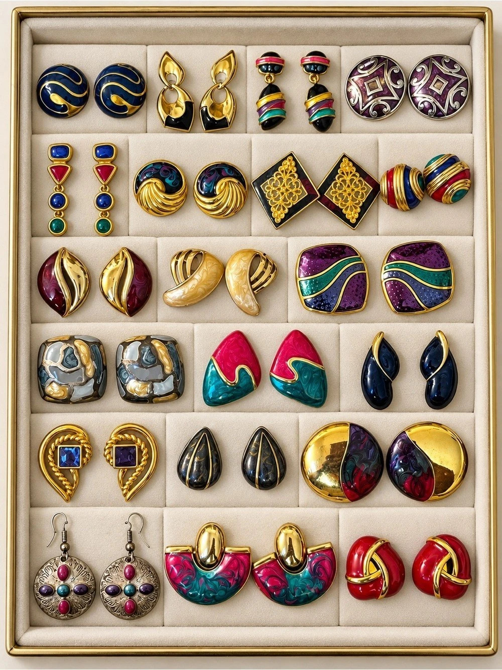 20 earrings Vintage-Style Statement Earrings Set Multicolor NWT 335